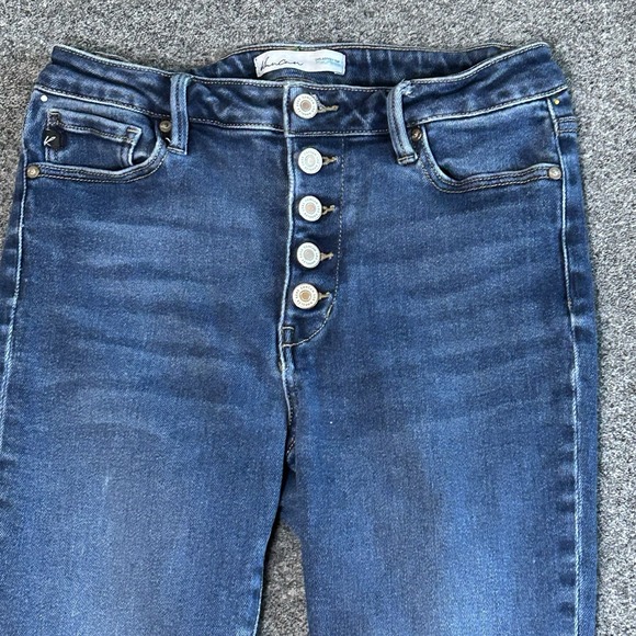 KanCan Mid-Rise Button-fly Skinny Jeans Raw Hems - Women's 28x29 - Picture 2 of 11